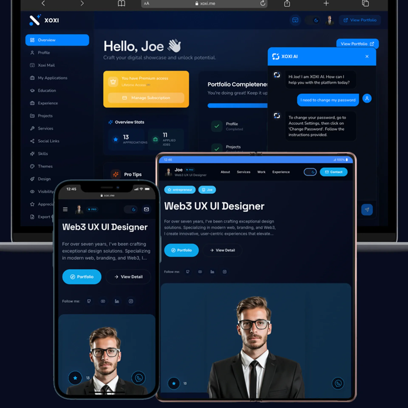 XOXI | Professional Portfolio, Hiring & Talent Discovery Platform